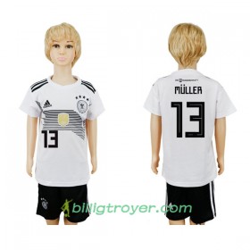 Billige Fotballdrakter Tyskland Muller 13 Barn VM 2018 Hjemmedraktsett